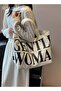 Women Stylish Canvas Bag, Large Capacity Shoulder Bag with Zipper Closure, Casual Tote Handbag - 3