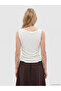 Original Boat Neck Ruched Lace Blouse - 4