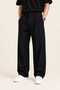Men's Baggy Black Fabric Trousers Comfortable Fit