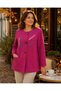 Fuchsia Color Special Design Hand Knitted Motif Bohemian Jacket