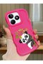 Realme Note 50 Compatible Case Camera Protector Red Silicone Couple Phone Case Panda Pattern