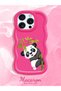 iPhone 16 Pro Max Compatible Case with Camera Protector Red Silicone Couple Phone Case Panda Pattern - 2