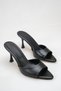 Black Women's Pointed Toe High Heeled Stylish Slippers Jesica