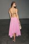 Susanda Women's Soft and Flexible Fabric Midi Length Pink Skirt with Corseted Waist and Gathered Lining - 5