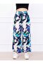 Women's Blue Purple Tie-Dye Waist-Tied Envelope-Covered Woven Trousers