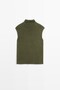 Drape dik yaka triko bluz - 8