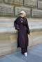 Women's Buttoned Waist-Tied Long Shirt Suit Brown - 4