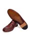 Brown Laceless Genuine Leather Men's Shoes - 3