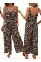 The Address of Comfortable Elegance Women's Rope Strap Round Neck Loose Single Jersey Long Jumpsuit - 3