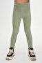 Çağla Green Girl's Corduroy Leggings - 2