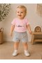 100% Cotton Love Printed Summer Two-Piece Baby Girl Set with Shorts - 3