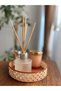 Dual Color Natural Rattan Look Decorative Presentation Tray - Coffee Presentation, Candle Holder and Organizer - 16.5 cm - Plastic - 4