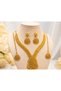 Luxury Gold-Plated Filigree Choker Set with Matching Hanging Earrings for Women - 2