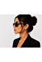 Monaco Rectangular Black Sunglasses Uv400 Gold t Metal Detail Unisex Lightweight Frame - 4