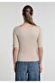 Slim Fit Women's Beige T-Shirt - 2