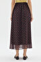 Relaxed Cut Long Skirt with Pattern, Fabric Lining and Elastic Waist Detail # 30918 - 8