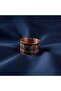 Copper Purple Gray Geometric Pattern Wide Form Adjustable Ring - 5