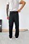 Black Pleated Baggy Fit Fabric Trousers - 5