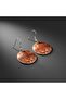 100% Handmade Copper |   Copper Orange Beige Leaf Patterned Dangle Earrings |   100% Handmade Copper - 7