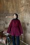 Women's 100% Cotton Muslin Oversize Hijab Shirt Tunic Burgundy - 8