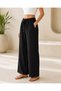 Strawberry Fabric Elastic Waist Wide Leg Women's Trousers – Comfortable Cut Casual Trousers Length 97cm - 3