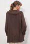 Women's Wide Collar Ruffle Detailed Striped Tunic Shirt 5993 - Brown - 5