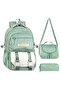 Licensed Twill Fabric Niss Model Water Green School Backpack, Thermal Lunch Bag and Pen Holder - 2