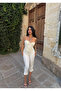 White Slim Fit Capri Pants - 3