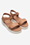 100% Genuine Leather Orthopedic Lightweight Padded Sole Velcro Strap Women's Sandals-Tan - 2