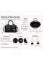 Women's Medium Size Knitted Detailed Adjustable Strap Luxury Hand and Shoulder Bag Shopper - 5