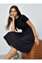 Black Corset Waist A-Line Midi Dress