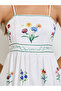 White Floral Print Strappy Maxi Dress - 4