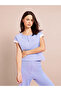 Purple Henley Neck Crop T-Shirt and Pyjama Set - 2