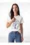 Lcw Everyday White Printed Soft Touch Women's T-Shirt