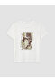 Lcw Everyday White Printed 100% Cotton Women's T-Shirt - 5