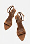 Women's Tan Cork Wedge Heel Ankle Strap Summer Shoes - 3