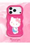 iPhone 17 Pro Compatible Case with Camera Protector Red Silicone Couple Phone Case Kitty Pattern - 2