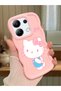 Redmi Note 13 4g Compatible Case with Camera Protector Pink Silicone Couple Phone Case Kitty Pattern