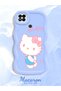 Poco C31 Compatible Case Camera Protector Blue Silicone Couple Phone Case Kitty Pattern - 2