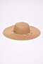 Women's Wide Straw Hat with Shell Detail