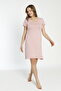 Women's Lace Detailed V-Neck Short Sleeve Combed Cotton Nightgown / Plus Size - 3
