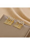 Gold Color Zircon Stone Tassel Dangle Earrings