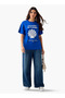 تي شيرت قطني كبير الحجم مع طباعة شعار - 3