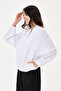 White Italian 100% Linen Embroidered Zippered Low Sleeve Oversize Linen Blouse Blouse Size 38 - 44 - 2
