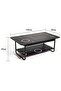 Migue home Modern Two Tier Coffee Table for Living Room, Easy Assembly, 100cm L x 60cm W x 40cm H, Black Color - 3