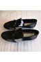 Men's Genuine Leather Suede Black and Gray Patchwork Combination with Pompom Soft Thin Hard Rubber Sole Loafer Shoes - 3