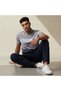 Men Short Sleeves Striped Pique Detail Polo T-shirt - 3