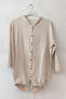 Beige Hooded 3/4 Sleeve Buttoned Cotton Woven Jacket with Star Appliqué on the Back and Tieable Skirt 75 62 - 3