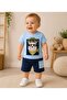 Baby Boy Find Your Wild Teddy Bear Printed Cotton Top and Bottom Summer Set
