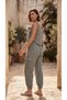 Women's Muslin Textured Crop Tank Top and Cargo Pocket Shalwar Pants Two-Piece Set - 5